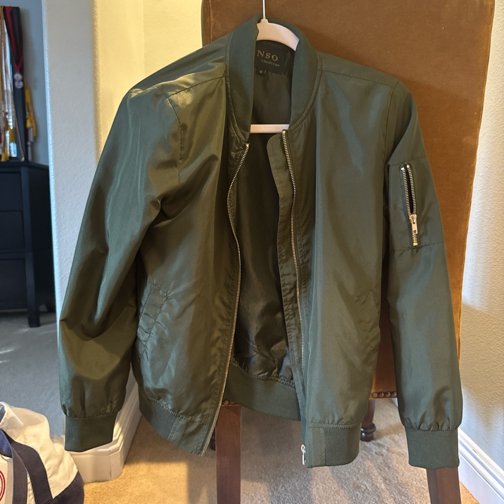 Green bomber jacket